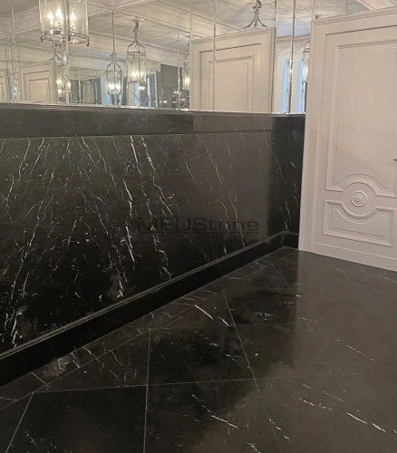 Łazienki z marmuru - Marmur Nero Marquina - Łazienka marmurowa