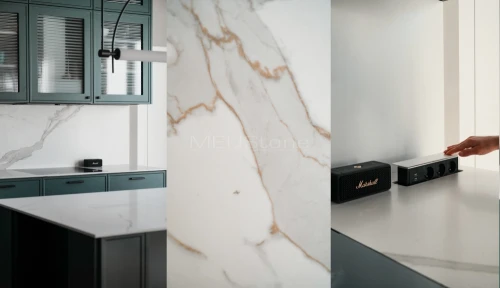 Calacatta Michelangelo LAMINAM - Blaty ze spieku MEUStone Spiek Kaminiarstwo Bielsko-Biała